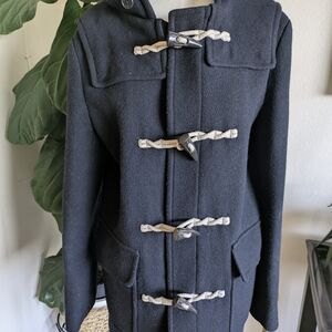 Uniqlo Black Pea Coat with Toggle Closures